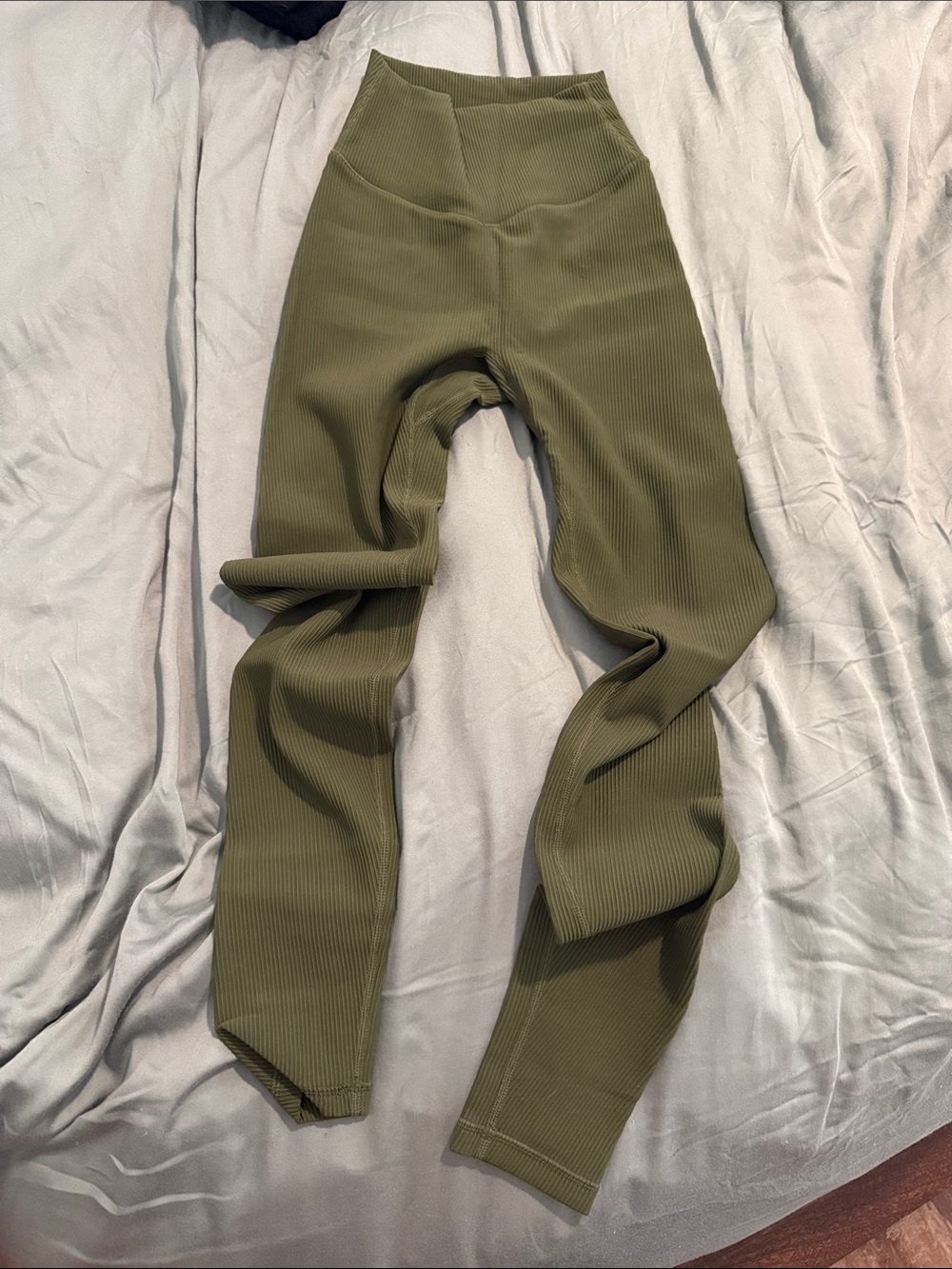 BuffBunny Ribbed Olive Green Leggings